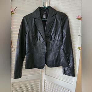 Leather blazer jacket. Axcess by Liz Claiborne, fitted style Size 6